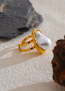 Perle Baroque Dorée Ring