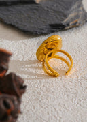 Perle Baroque Dorée Ring