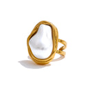 Perle Baroque Dorée Ring
