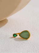 Emerald Drops – Adjustable Green Natural Stone Ring