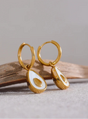 Golden Avocat – Mother of Pearl Drop Earrings