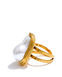 Perle Baroque Dorée Ring